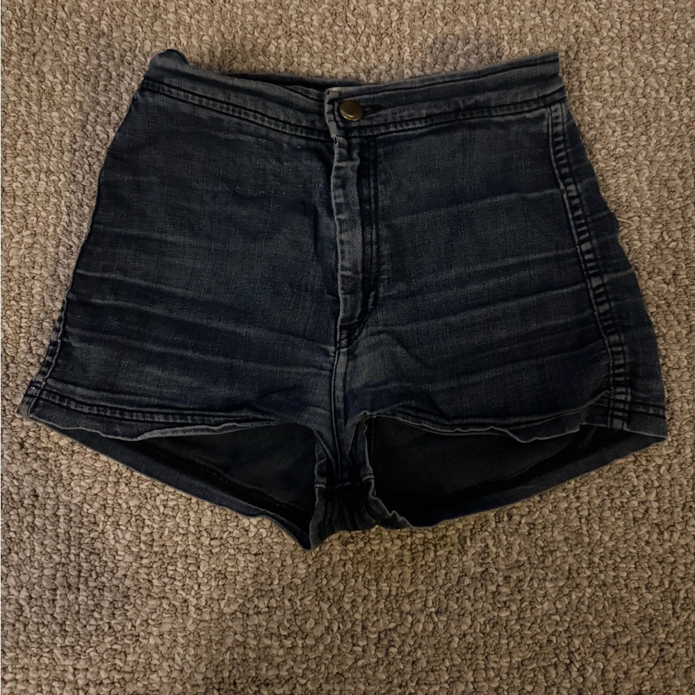 American Apparel High Waist dark jean shorts
